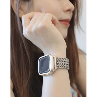 【熱銷款 11代可用】可碰水高質感不鏽鋼編織錶帶 適用Apple Watch SE 40 44mm, 1個, 金色（現貨在台）,38/40/41mm（1-9代,SE）