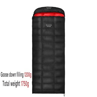 초경량 구스 다운 침낭 거위털 봉투 스타일 방수 빅사이즈 캠핑 겨울 여행 하이킹 차박 슬리핑백, T. Goose down 1200g, 1개