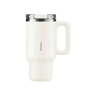 LocknLock 樂扣樂扣手柄保溫杯 大容量不鏽鋼保溫瓶 辦公室隨行杯 900ml, 1個, 900L, 白色