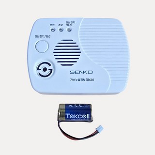 197번 센코 SENKO CO 가스누설경보기용 배터리 CR123A 3V 1500mAh 검빨 /건전지 /일산화탄소, 1, 1