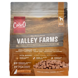 CoevO 天野 山谷農場 鮮肉機能凍乾生食餐, 雞肉 + 火雞 + 鴨肉, 454g, 1袋