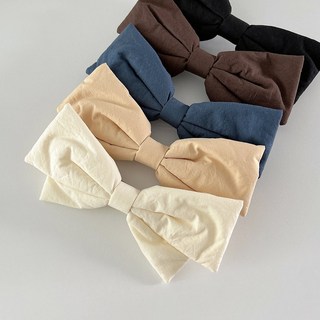 코튼 패딩 왕리본 헤어핀 5color