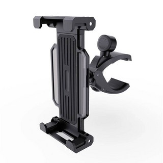 4.7-9.6인치 휴대폰 태블릿용 마이크 음악 홀더 클램프 마운트 스탠드 러닝머신 유모차 스핀 바이크 운동, 01 Black, 1개