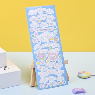 最火爆 卡通貼紙 鐳射手賬貼畫 咕卡貼紙 DIY手賬素材貼紙 咕卡裝飾貼畫 TZ031, 玉桂狗, 1個