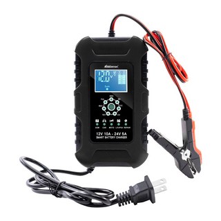 【安伯特】電瓶充電器(12V/24V)黑色款(一年保固) 汽車/機車/貨車/電瓶修復 晶蝦蝦, 1個, 50cm