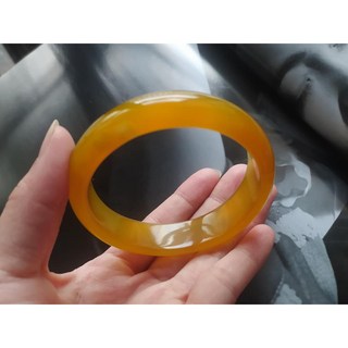 冰透 天然印尼黃瑪瑙 蜜糖玉瓍 水頭足 手鐲手環