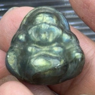 采禪手作 B473 拉長石 佛公 彌勒佛 （側直通孔）采禪指定訂製款 19.2*19.4*9.4mm, 1個