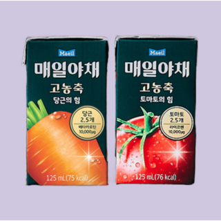 매일 고농축 당근의힘 토마토의힘 과채주스 착즙주스, 48개, 125ml