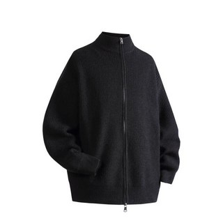 男女休閒針織保暖上衣 - 仿羊毛衣長袖內搭打底衫 韓版立領寬鬆厚毛線衣 重磅防風防寒彈力親膚針織衫 冬天針織開衫上衣