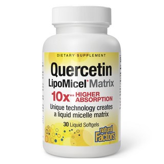 natural Factors 槲皮素 Lipomicel Matrix 10倍高吸收液態軟膠囊, 30顆, 1個