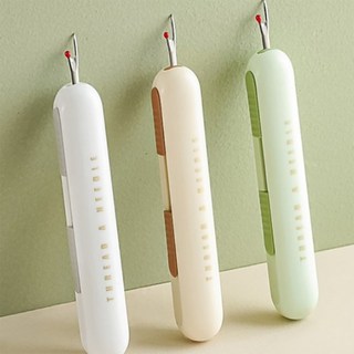 1+1 2IN1 바느질 도구 실꿰기 실밥 제거기 휴대용, 1세트, 화이트+베이지