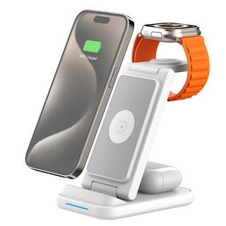 플레이기어 6in1 멀티 고속 무선충전기 S30 애플워치 갤럭시워치 공용, 1개, 화이트