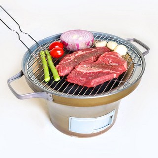 올쿡 국산 황토 화덕 미니 화로 숯 바베큐 삼겹살 원형 그릴 야외용 화로대, 1개, 황토화덕