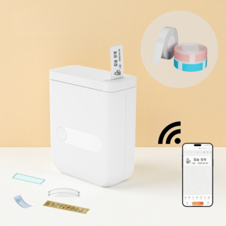 아이인 감열식 휴대용 네임스티커 미니 라벨프린터, 1개, D110(흰색)