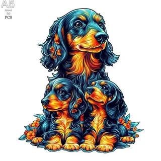 쿠쿠스토어 A3 크기 성인 어린이를위한 나무 동물 퍼즐 춤 고양이 50-150 PCS 크리스마스 지능형 가족 파티, 18 TT-YXM-29-A5