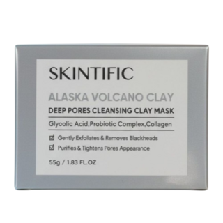 SKINTIFIC 阿拉斯加火山泥深層清潔面膜，溫和去角質，收縮毛孔，深層清潔毛孔，有效去除污垢和多餘油脂，讓肌膚清爽透氣, 1個, 1個裝