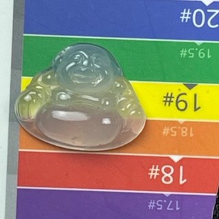 采禪手作 A1187 天然翡翠 彌勒佛 佛公 （未鑲嵌或打孔）12.2*14.7*3.7mm項鍊吊墜 翡翠玉墜, 1個