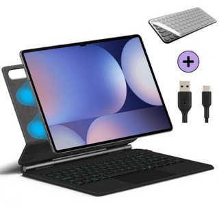갤럭시탭S10 울트라/S9 울트라/S8 Ultra 호환 매직 블루투스 키보드 케이스 터치패드 커버 케이스나라, 블랙, 1개