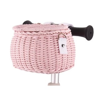 발통마켓 자전거 라탄 바구니 킥보드 핸들 가방, 1개, 연핑크