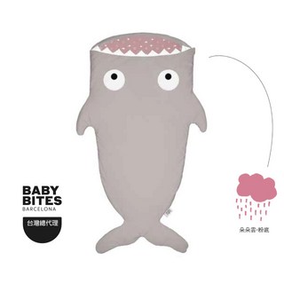 『BabyBites』西班牙鯊魚咬一口 兒童睡袋—卡其灰粉底 午睡墊 / 防踢被, 輕量版