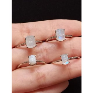 貔貅 白月光 藍光 925銀 活圍戒指 月光石 藍月光 天然水晶