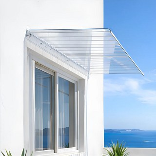 더존 완벽방수 조립식 현관 창문 처마 고정 어닝 비가림 캐노피 직각형, 투명