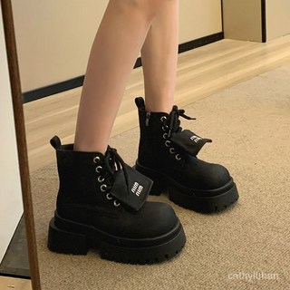 優選大碼馬丁靴女 大碼女靴 厚底馬丁靴 寬胖腳女靴 粗腿女鞋 機車騎士靴 中筒靴