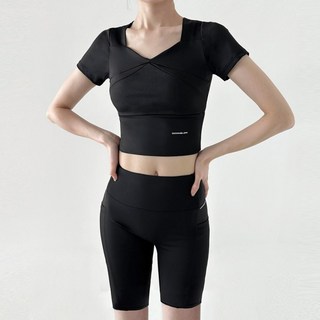 스포츠 소프트 텐션 크롭반팔 (패드탈착형) DBC 1903W