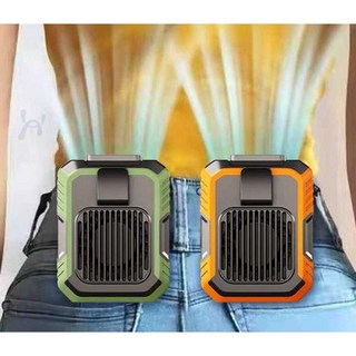 허리형 미니 선풍기 소형 휴대용 등부착 현장 에어컨 무선 저소음 핸디팬 핸디 손풍기, 1개, 회색(F83) 4000mAh+플래시