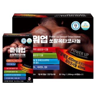 파워업 쏘팔옥타코사놀1 300mg X 60캡슐 X 2 (4개월), 2개, 60정