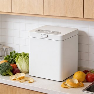 BEECO廚餘垃圾處理器，免安裝廚餘機，高溫烘乾廚餘處理器，廚餘變肥料，廚房好幫手, 珍珠白, HQD-260厨餘垃圾處理器