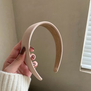 氣質壓發洗臉發捆髮箍女款新款夏款頭窟寬邊黑色髮卡頭箍頭飾, 1個, 淺卡其:淺卡其