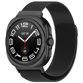 미소피아 갤럭시워치8 클래식 호환 밀레니즈 스트랩 시계줄 밴드, 워치8/워치8클래식(40/44/46mm), 블랙