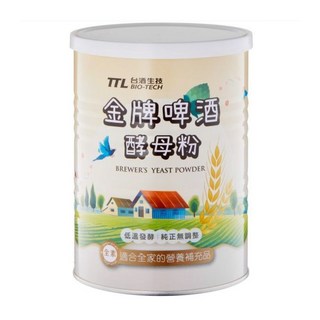 台酒TTL金牌啤酒酵母粉罐裝 全家適用營養補充品 低溫發酵保留完整營養 素食者可食, 450g, 1個