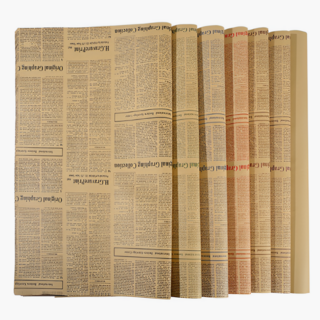 라라마을 포장용 사진 촬영용 영어 신문 종이, 20매, 빈티지 블랙