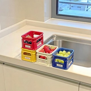 BYQWD과일 트레이그릇 세라믹 보관 미니 바구니 스낵 랙BYQWD, 노란색 바구니(12x9.5x7.1cm), 노란색 바구니(12x9.5x7.1cm), 1개