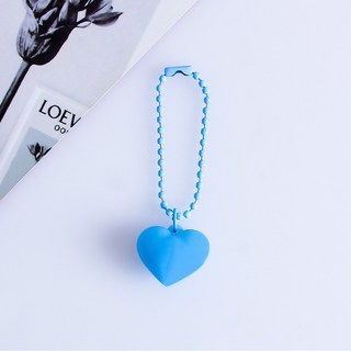 굿즈키링 심쿵 하트 볼체인키링 귀여운가방고리 작은 선물 키링 가방악세사리, 1개, 웅블루