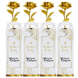 어버이날 스승의날 선물 가정의달 대용량 금장미, 4개, 꽃