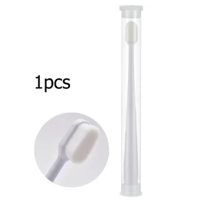 초미세 부드러운 강모 칫솔 백만 나노 미터 성인 딥 클리닝 휴대용 여행 구강 관리 도구, 01 White-1PC