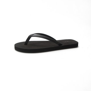 人字拖女士夏季情侶平底學生簡約時尚外穿海邊坡跟防滑沙灘涼拖鞋, 10 cm, 黑色平跟:42