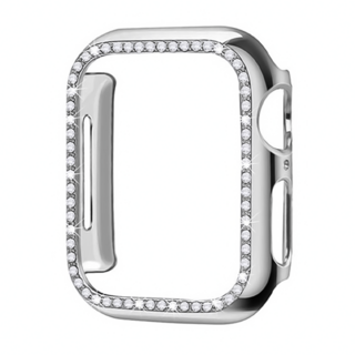 링고룸 애플워치 큐빅 케이스 하드 슬림 + 보호필름 증정, 1개, 실버