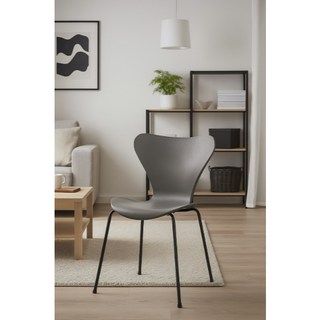 賀雅家居 卡爾造型椅(灰)(五金腳) 休閒椅 - 質感北歐風 台灣製造 工廠直營 免組裝, 1個, 灰