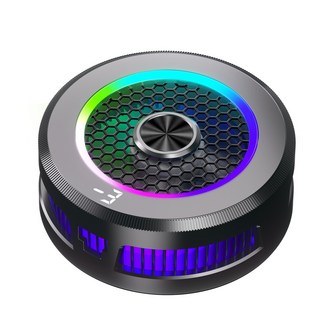 手機散熱器 半導體數顯製冷散熱器 磁吸RGB手機降溫神器, 1個, 黑色