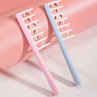 코코샵 파마머리 전용 머리빗 빗 브러쉬, 2개, 블루,핑크