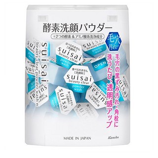 Kanebo Suisai 가네보 일본 수이사이 뷰티 클리어 워시 클렌징 엔자임 파우더 효소 세안제 32개입 12.8g, 1개