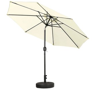 可轉向九尺戶外遮陽傘-台灣現貨擺攤傘/市集太陽傘/沙灘傘/咖啡廳活動, 米白