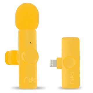 Niyo 무선 라펠 마이크 - 전문 비디오 녹화 마이크 아이폰용 경량 라펠 마이크 비디오 블로거 인터뷰어 콘텐츠 제작자를 위한 소음 감소 클립온 마이크(옐로우), 옐로우