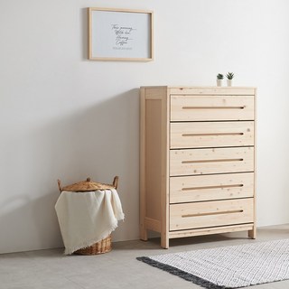 라반가구 편백나무 루아 5단 서랍장 다용도 수납장 거실장 양말수납장 네추럴 색상 원목 서랍장