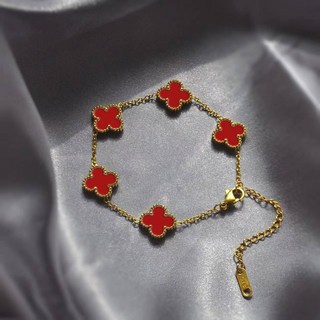 幸運四葉草手鍊，經典時尚，男女通用，金色銀色，13MM