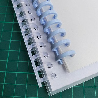 34홀 클릭링 제본링 제본 종이 15mm 구멍 가정용, 1개, A4 샌드블라스트 커버 화이트 34홀 6장